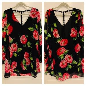 Cutout Back Flower Dress